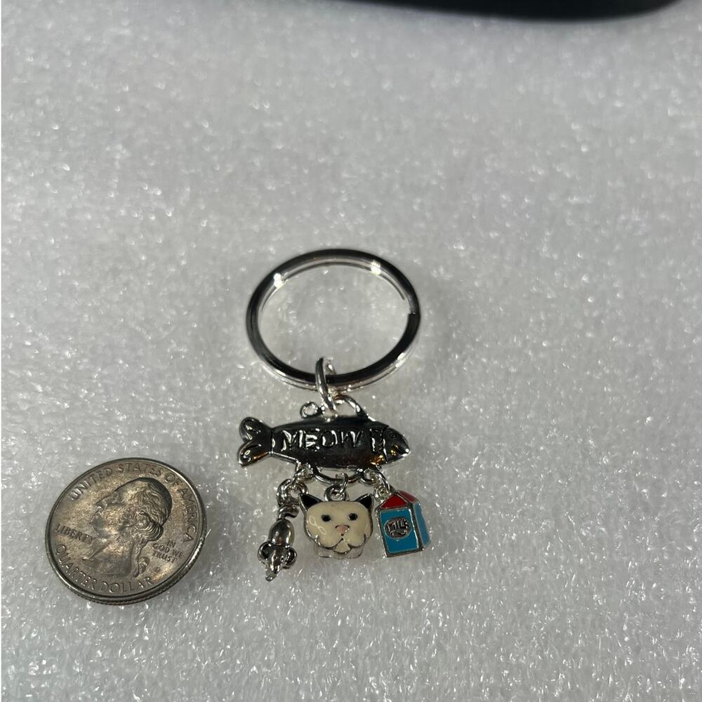 Cute Kitty Cat Meow Cat Person Pet Mom Dad Cat Lover Retro Keychain NEW - Picture 11 of 11